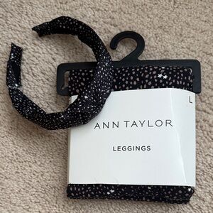Ann Taylor Black and Taupe Patterned Leggings